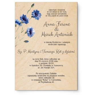 Zaproszenia ślubne Sweet Love- Drewniane Motyw 1