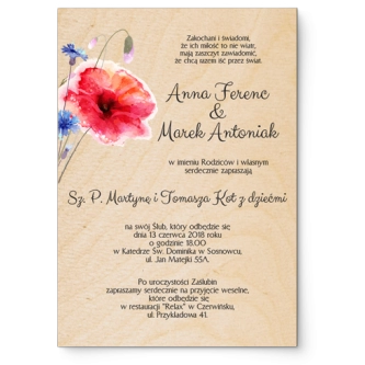 Zaproszenia ślubne Sweet Love- Drewniane Motyw 2