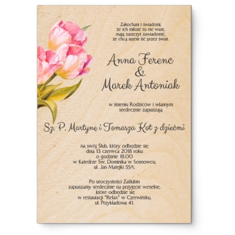 Zaproszenia ślubne Sweet Love- Drewniane Motyw 4
