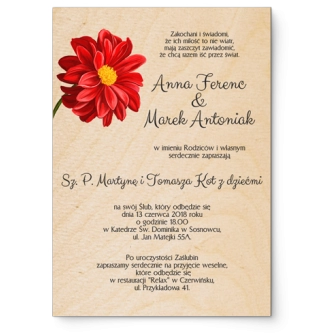 Zaproszenia ślubne Sweet Love- Drewniane Motyw 5