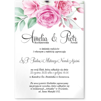 Zaproszenia ślubne Geometryczne Serce - Akrylowe Motyw 1