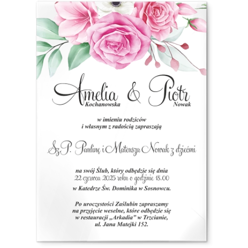 Zaproszenia ślubne Geometryczne Serce - Akrylowe Motyw 1