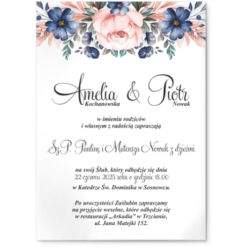 Zaproszenia ślubne Geometryczne Serce - Akrylowe Motyw 2