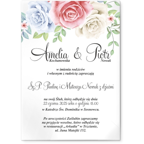 Zaproszenia ślubne Geometryczne Serce - Akrylowe Motyw 3