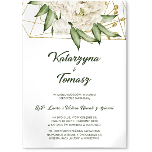 Zaproszenia ślubne Modena - Akrylowe Motyw 3