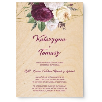 Zaproszenia ślubne Modena - Drewniane Motyw 1