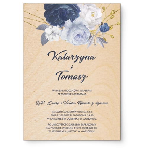 Zaproszenia ślubne Modena - Drewniane Motyw 2