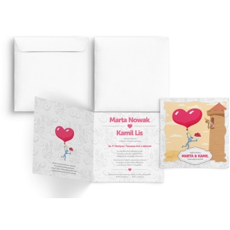 Zaproszenie ślubne Szalona Miłość - Motyw 1