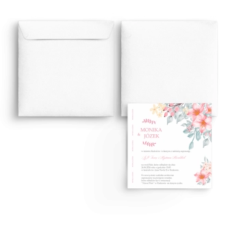 Zaproszenia ślubne Name -  Kwadrat Motyw 3