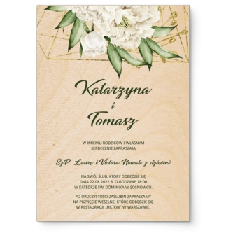 Zaproszenia ślubne Modena - Drewniane Motyw 3