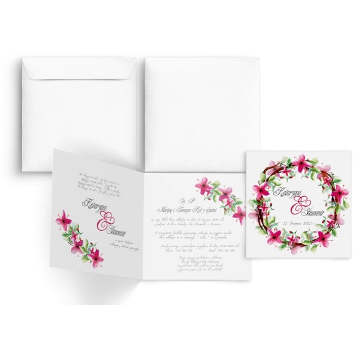 Zaproszenia ślubne Akwarelowe Wianki - Motyw 2