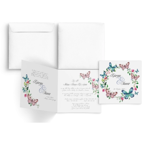 Zaproszenia ślubne Akwarelowe Wianki - Motyw 3