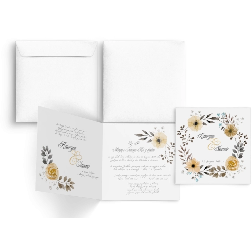 Zaproszenia ślubne Akwarelowe Wianki - Motyw 4