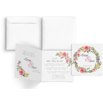 Zaproszenia ślubne Akwarelowe Wianki - Motyw 5