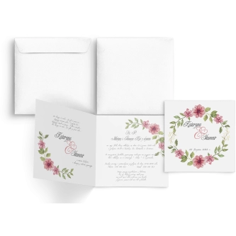 Zaproszenia ślubne Akwarelowe Wianki - Motyw 6