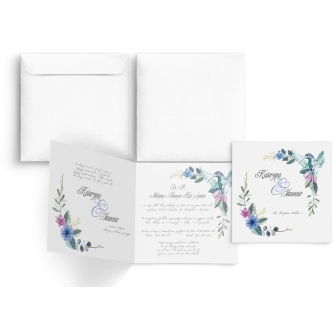 Zaproszenia ślubne Akwarelowe Wianki - Motyw 8