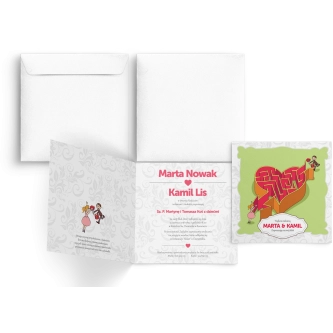 Zaproszenie ślubne Szalona Miłość - Motyw 3