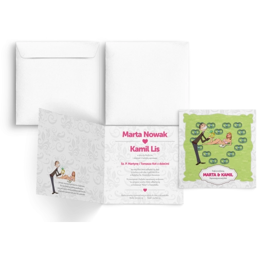 Zaproszenie ślubne Szalona Miłość - Motyw 5