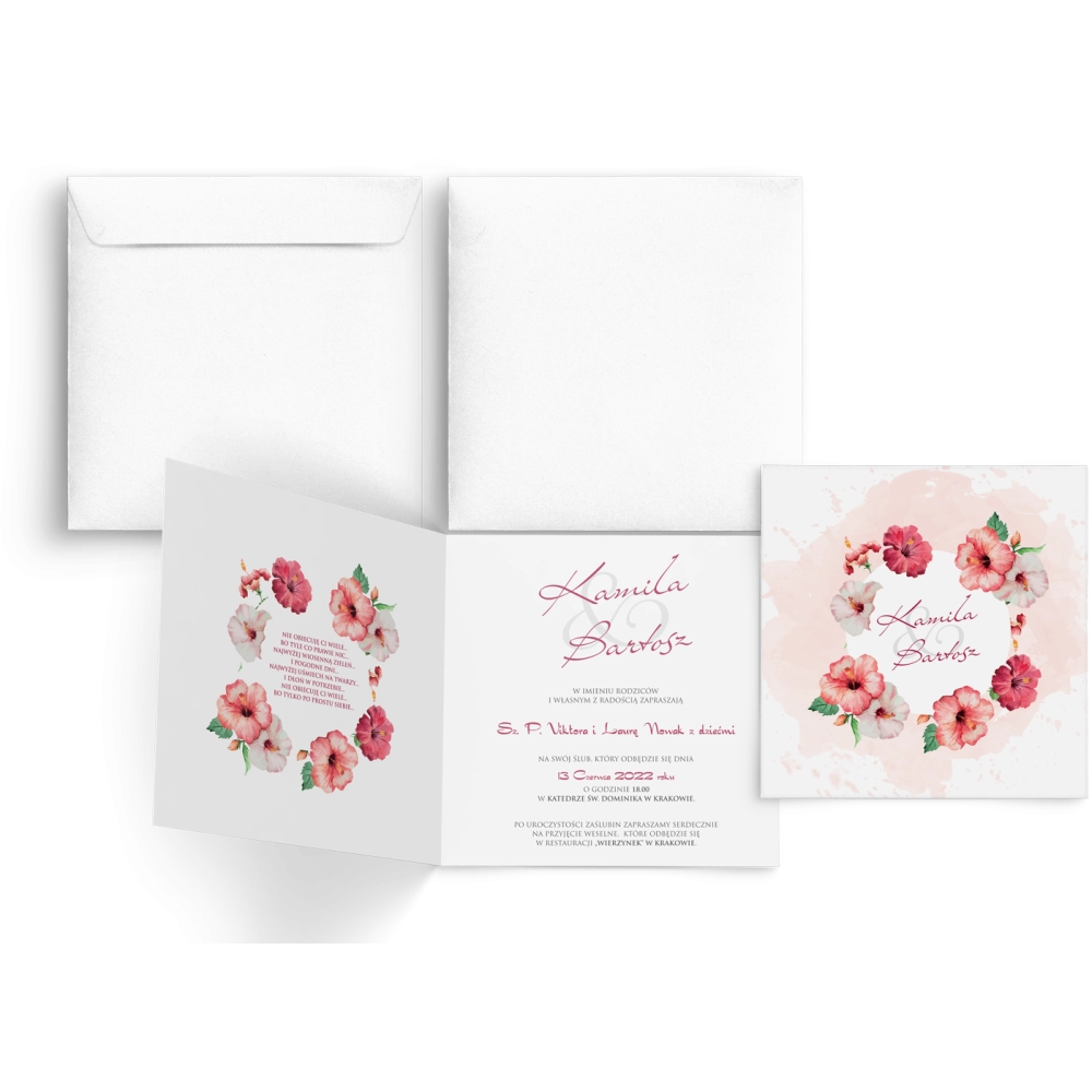 Zaproszenia ślubne Kwiatowa miłość - Motyw 3