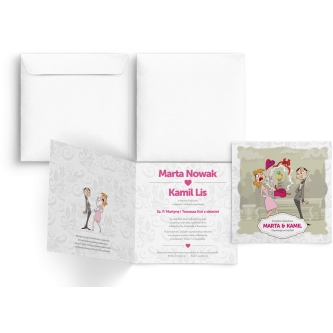 Zaproszenie ślubne Szalona Miłość - Motyw 2