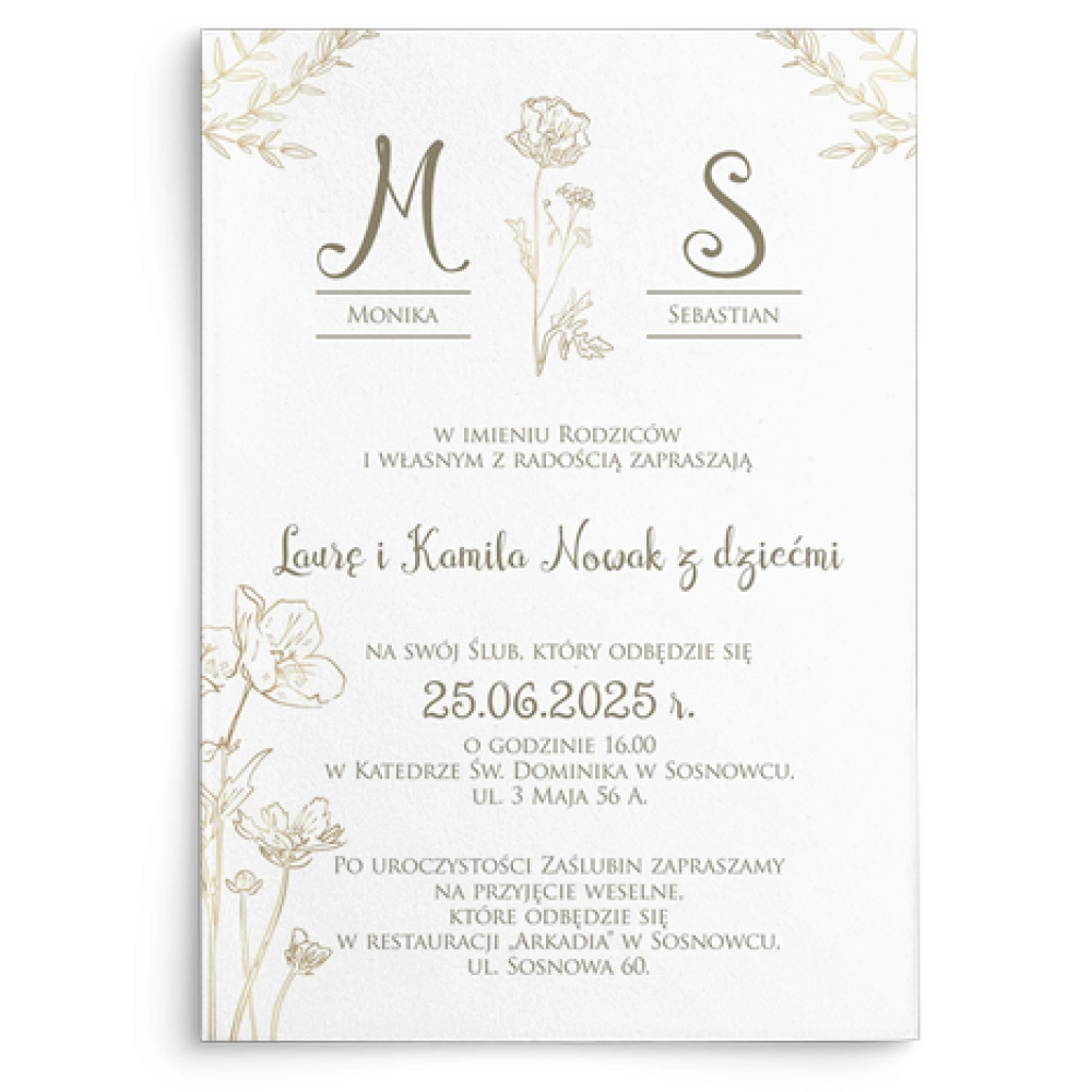 Zaproszenia ślubne Fiori - Motyw 2