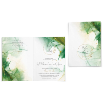 Zaproszenia ślubne Glamour Ink - Składane Motyw 2