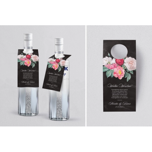 Zawieszka na alkohol oczko Black Flowers - Motyw 2