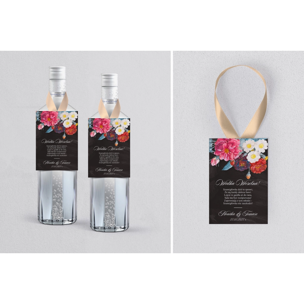 Zawieszka na alkohol Black Flowers - Motyw 1
