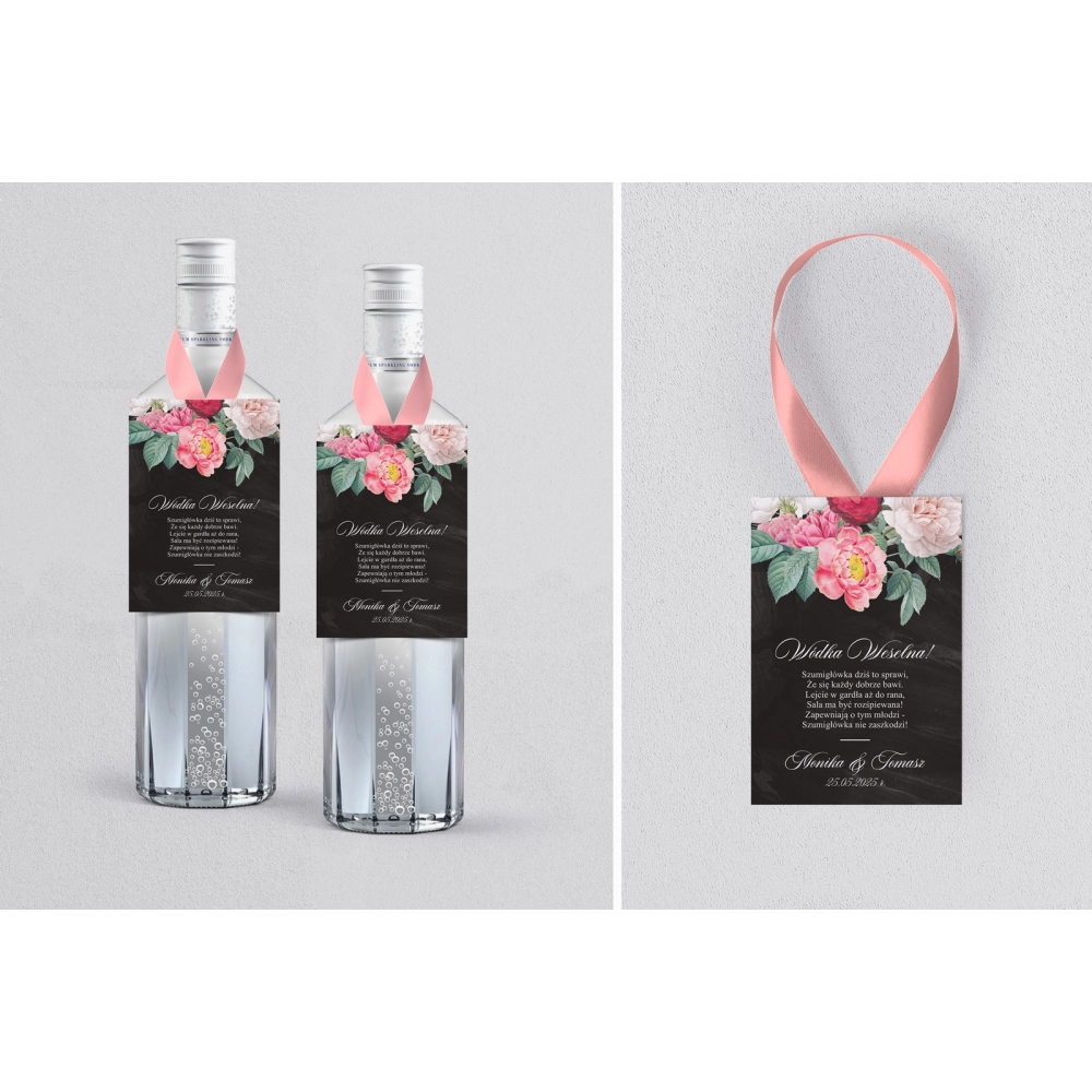 Zawieszka na alkohol Black Flowers - Motyw 2