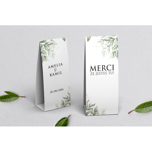 Podziękowanie Merci - Pudełeczko Leaves Motyw 1