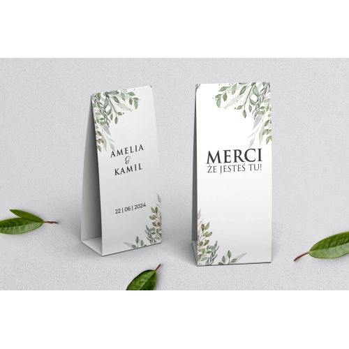 Podziękowanie Merci - Pudełeczko Leaves Motyw 3