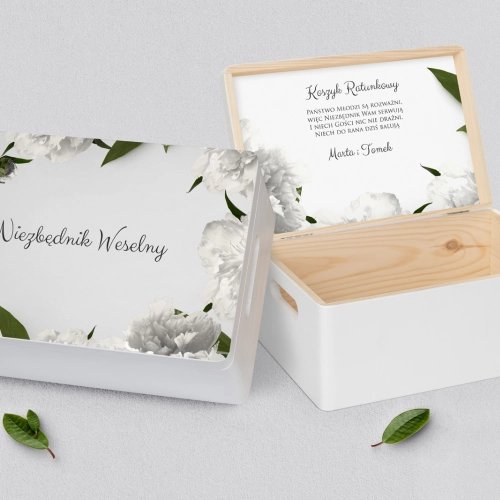 Koszyczek ratunkowy weselny biały - Soft Motyw 3