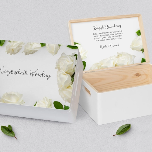 Koszyczek ratunkowy weselny biały - Soft Motyw 4