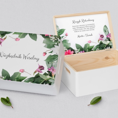 Koszyczek ratunkowy weselny biały - Soft Motyw 6