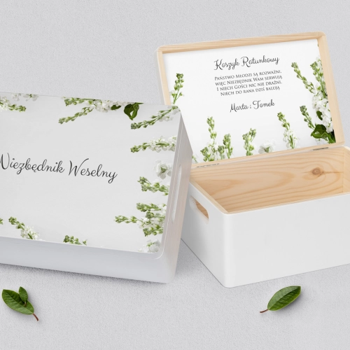 Koszyczek ratunkowy weselny biały - Soft Motyw 8