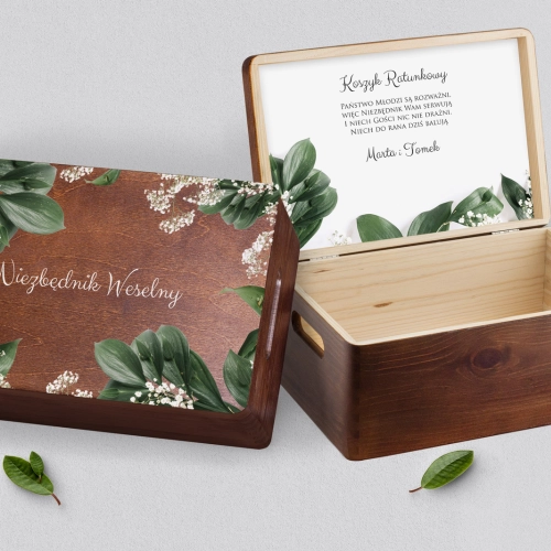 Koszyczek ratunkowy weselny brązowy - Soft Motyw 1