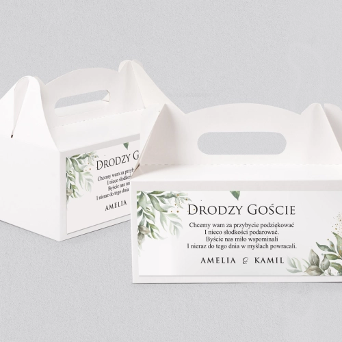 Pudełko na ciasto weselne Leaves - Motyw 1