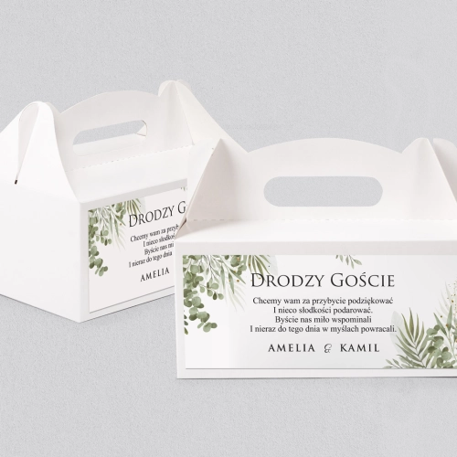 Pudełko na ciasto weselne Leaves - Motyw 2