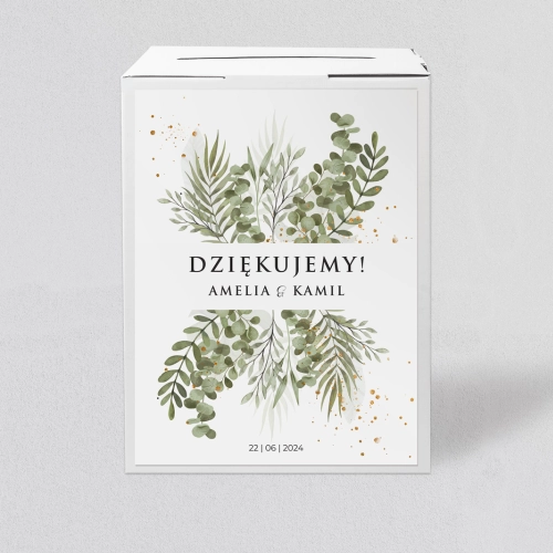 Pudełko na koperty i pieniądze Leaves Motyw 2