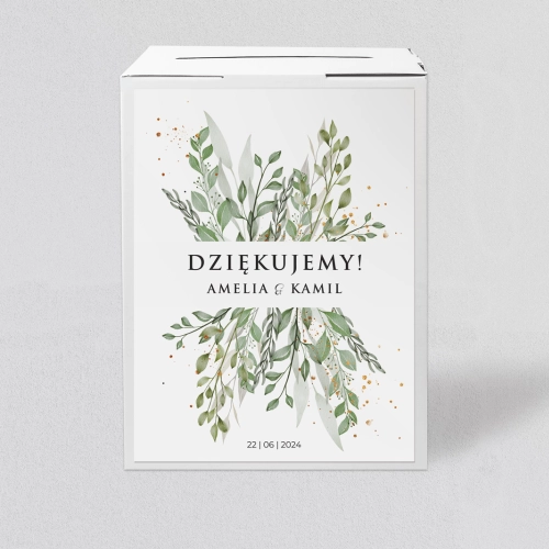 Pudełko na koperty i pieniądze Leaves Motyw 3