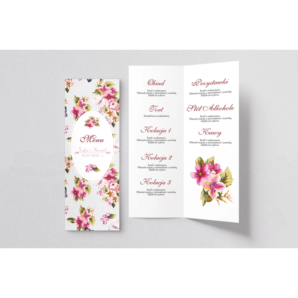 Menu Weselne Pobieramy się - Motyw 2