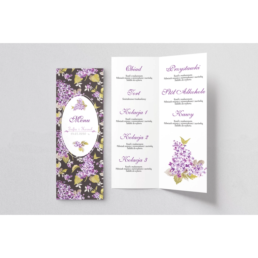 Menu Weselne Pobieramy się - Motyw 4