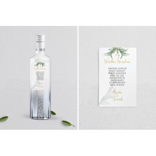 Naklejki na alkohol - Liście Motyw 1