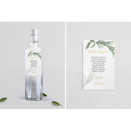 Naklejki na alkohol - Liście Motyw 3