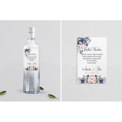 Naklejki na alkohol - Geometryczne serce - Motyw 2