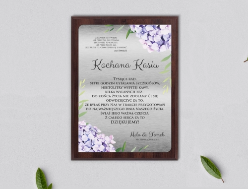 Dyplom ślubny dla świadków - Flowers & Frame Motyw 1