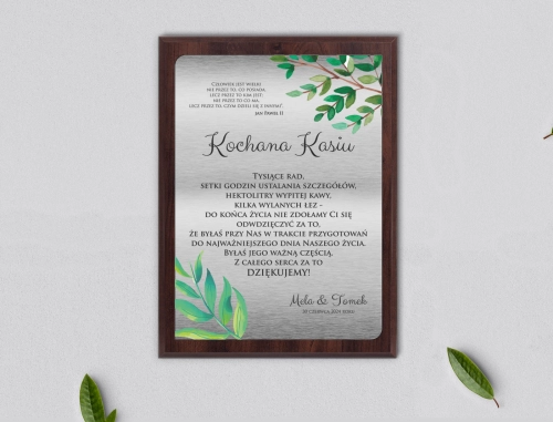 Dyplom ślubny dla świadków - Flowers & Frame Motyw 2