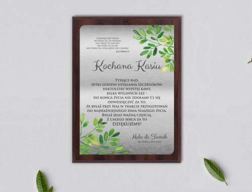 Dyplom ślubny dla świadków - Flowers & Frame Motyw 3