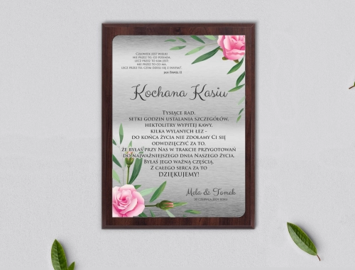 Dyplom ślubny dla świadków - Flowers & Frame Motyw 4