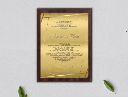 Dyplom ślubny dla świadków - Marmur & Złoto - Motyw 2